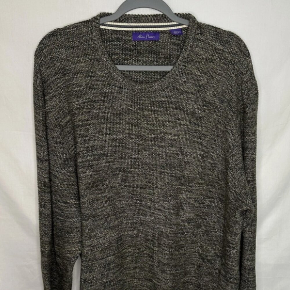 Alan Flusser Sweater Adult XXL Brown Black Long Sleeve Pullover Men's
